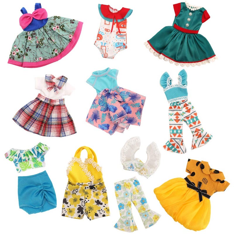 BM 10 Sets American 14.5 Inch Doll Clothes Outfits Dolls Handmade Casual Wear Clothes and Other 14 -14.5 Inch Dolll - Image 1